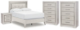 Furniture City Houma - Ashley Furniture - Zyniden Full Panel Bed, 2 Chests and Nightstand - Full Panel Bed, 2 Chests and Nightstand / Silver - B2114B26
