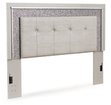 Zyniden Queen Upholstered Panel Headboard, Dresser and Mirror