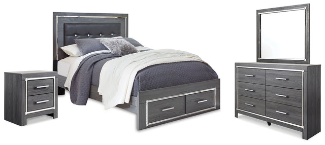 Furniture City Houma - Ashley Furniture - Lodanna Queen Upholstered Panel Storage Bed, Dresser, Mirror, and Nightstand - Queen Upholstered Panel Storage Bed, Dresser, Mirror, and Nightstand - B214B20
