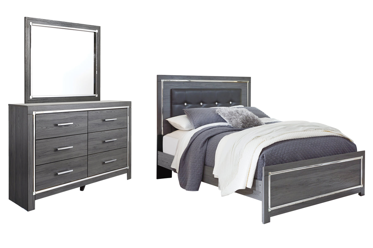 Furniture City Houma - Ashley Furniture - Lodanna Queen Panel Bed - Queen Panel Bed, Dresser and Mirror / Gray - B214B28