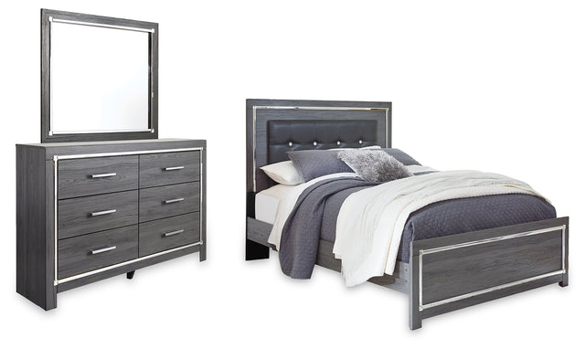 Furniture City Houma - Ashley Furniture - Lodanna Queen Upholstered Panel Bed, Dresser and Mirror - Queen Upholstered Panel Bed, Dresser and Mirror - B214B6