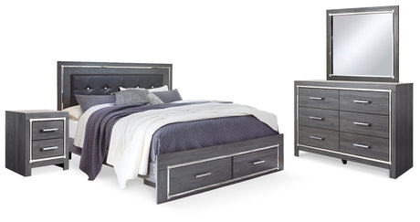 Furniture City Houma - Ashley Furniture - Lodanna King Storage Bed, Dresser, Mirror and 2 Nightstands - King Storage Bed, Dresser, Mirror and 2 Nightstands - B214B35