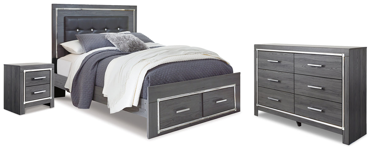 Furniture City Houma - Ashley Furniture - Lodanna Queen Storage Bed, Dresser and Nightstand - Queen Storage Bed, Dresser and Nightstand - B214B53