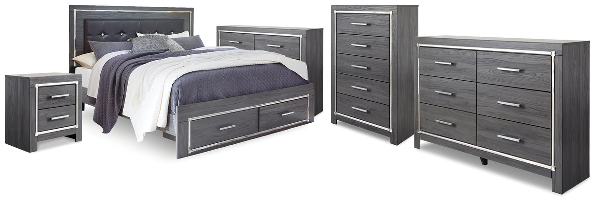 Furniture City Houma - Ashley Furniture - Lodanna King Storage Bed, 2 Dressers, Cheat and Nightstand - King Storage Bed, 2 Dressers, Cheat and Nightstand - B214B50