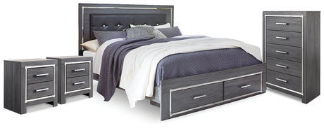 Furniture City Houma - Ashley Furniture - Lodanna King Storage Bed, Chest and 2 Nightstands - King Storage Bed, Chest and 2 Nightstands - B214B47