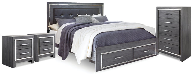 Furniture City Houma - Ashley Furniture - Lodanna King Storage Bed, Chest and 2 Nightstands - King Storage Bed, Chest and 2 Nightstands - B214B47