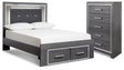 Furniture City Houma - Ashley Furniture - Lodanna Full Upholstered Panel Storage Bed and Chest - Full Upholstered Panel Storage Bed and Chest - B214B62