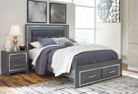 Furniture City Houma - Ashley Furniture - Lodanna Queen Storage Bed and Nightstand - Queen Storage Bed and Nightstand - B214B44