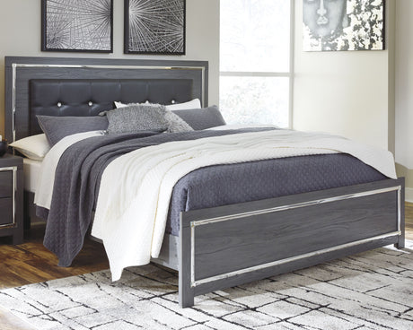 Furniture City Houma - Ashley Furniture - Lodanna King Panel Bed - King Panel Bed / Gray - B214B10