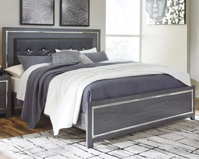 Furniture City Houma - Ashley Furniture - Lodanna King Panel Bed - King Panel Bed / Gray - B214B10