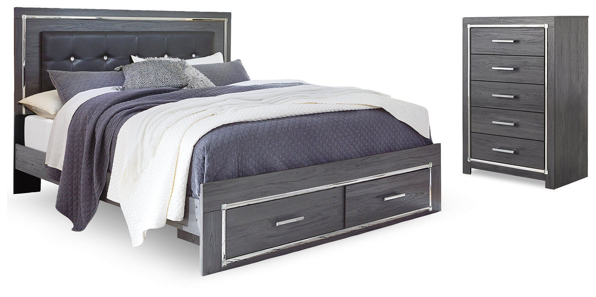 Furniture City Houma - Ashley Furniture - Lodanna King Storage Bed and Chest - King Storage Bed and Chest - B214B42