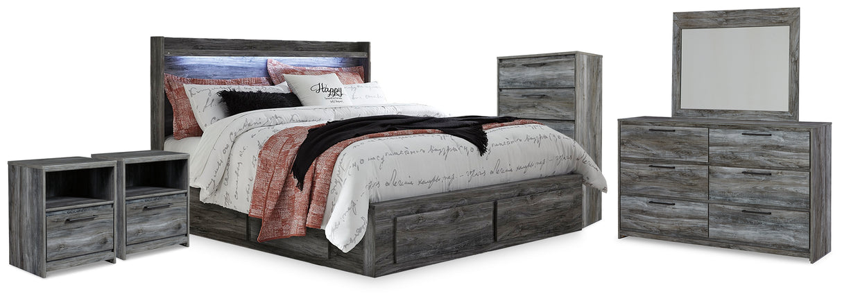 Furniture City Houma - Ashley Furniture - Baystorm King Storage Bed, Dresser, Mirror, Chest and 2 Nightstands - King Storage Bed, Dresser, Mirror, Chest and 2 Nightstands - B221B86