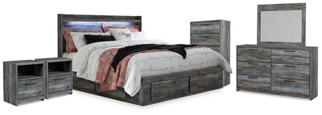 Furniture City Houma - Ashley Furniture - Baystorm King Storage Bed, Dresser, Mirror, Chest and 2 Nightstands - King Storage Bed, Dresser, Mirror, Chest and 2 Nightstands - B221B86