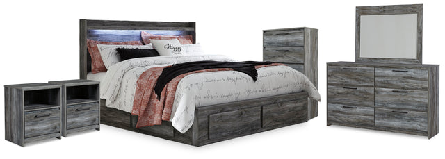 Furniture City Houma - Ashley Furniture - Baystorm King Storage Bed, Dresser, Mirror, Chest and 2 Nightstands - King Storage Bed, Dresser, Mirror, Chest and 2 Nightstands - B221B86