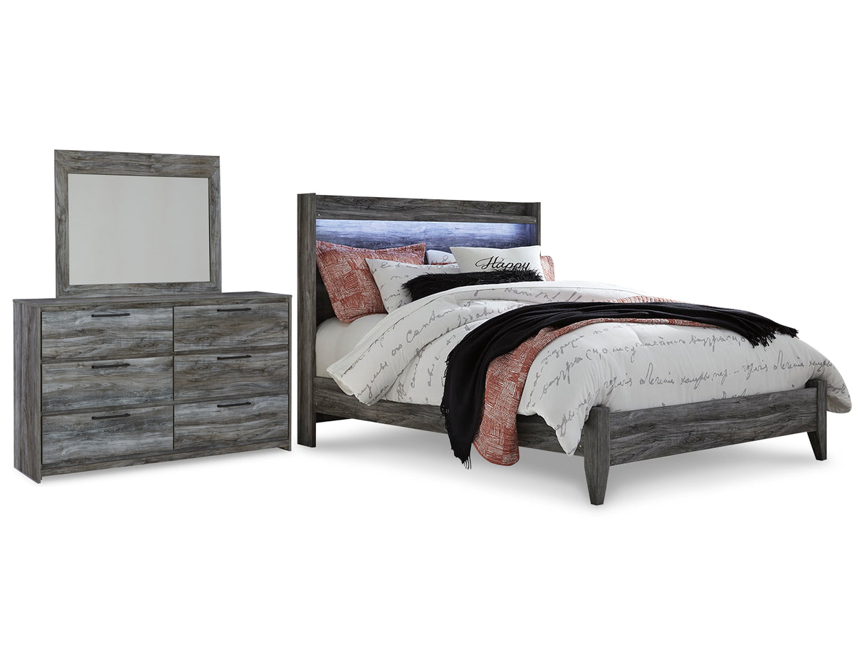 Furniture City Houma - Ashley Furniture - Baystorm Queen Panel Bed - Queen Panel Bed, Dresser and Mirror / Gray - B221B19