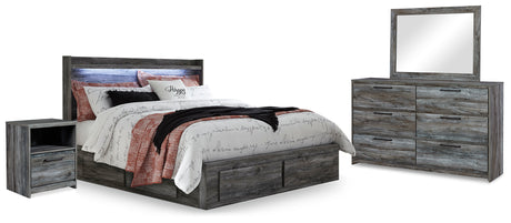 Furniture City Houma - Ashley Furniture - Baystorm King Panel Bed with Storage, Dresser, Mirror and 2 Nightstands - King Panel Bed with Storage, Dresser, Mirror and 2 Nightstands - B221B72