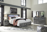 Furniture City Houma - Ashley Furniture - Baystorm King Panel Storage Bed with Mirrored Dresser and Nightstand - King Panel Storage Bed with Mirrored Dresser and Nightstand - B221B36