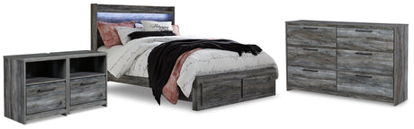 Furniture City Houma - Ashley Furniture - Baystorm Queen Panel Storage Bed, Dresser and 2 Nightstands - Queen Panel Storage Bed, Dresser and 2 Nightstands / Gray - B221B88