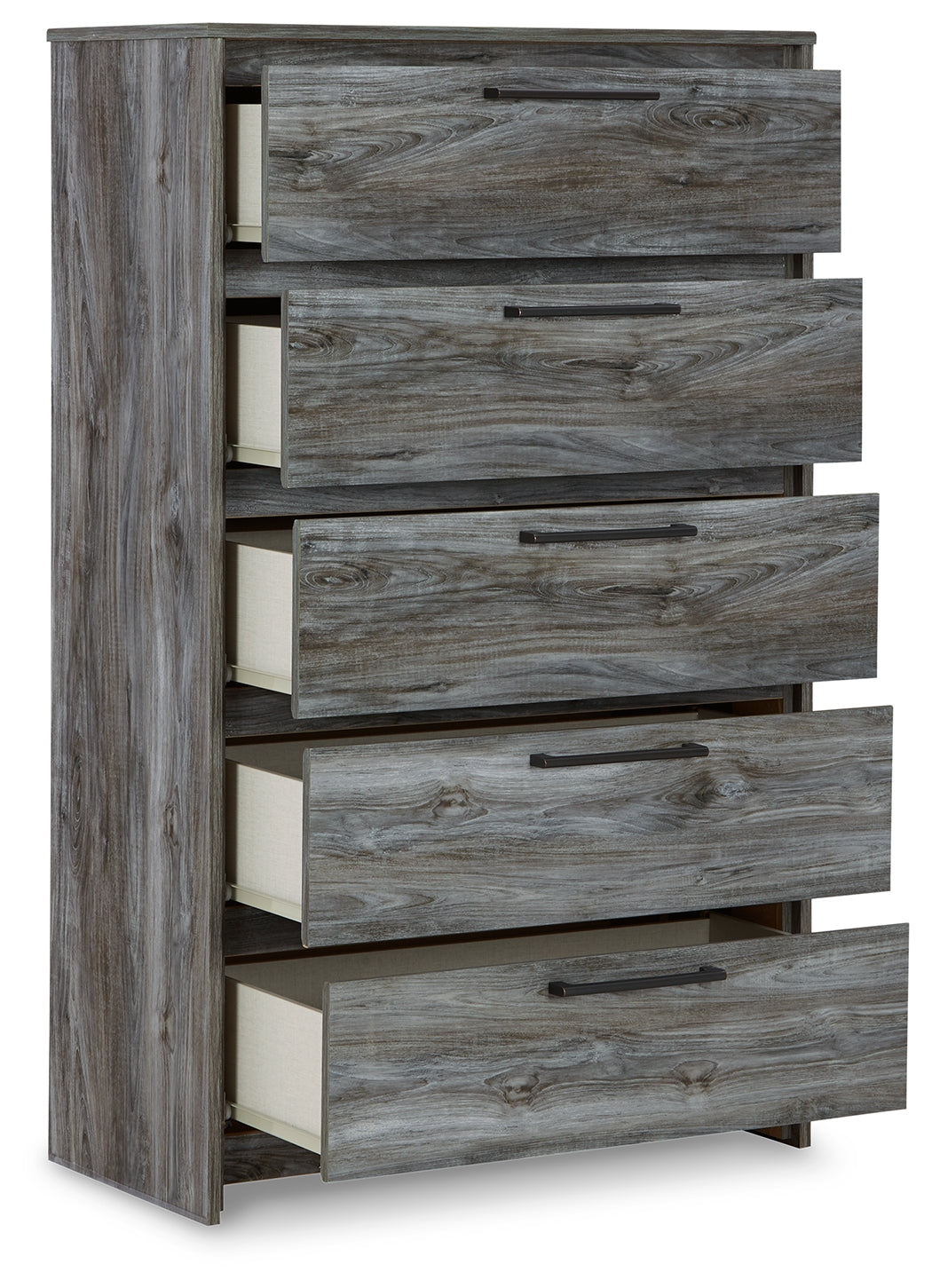 Baystorm King Panel Storage Bed, Dresser, Chest and 2 Nightstands