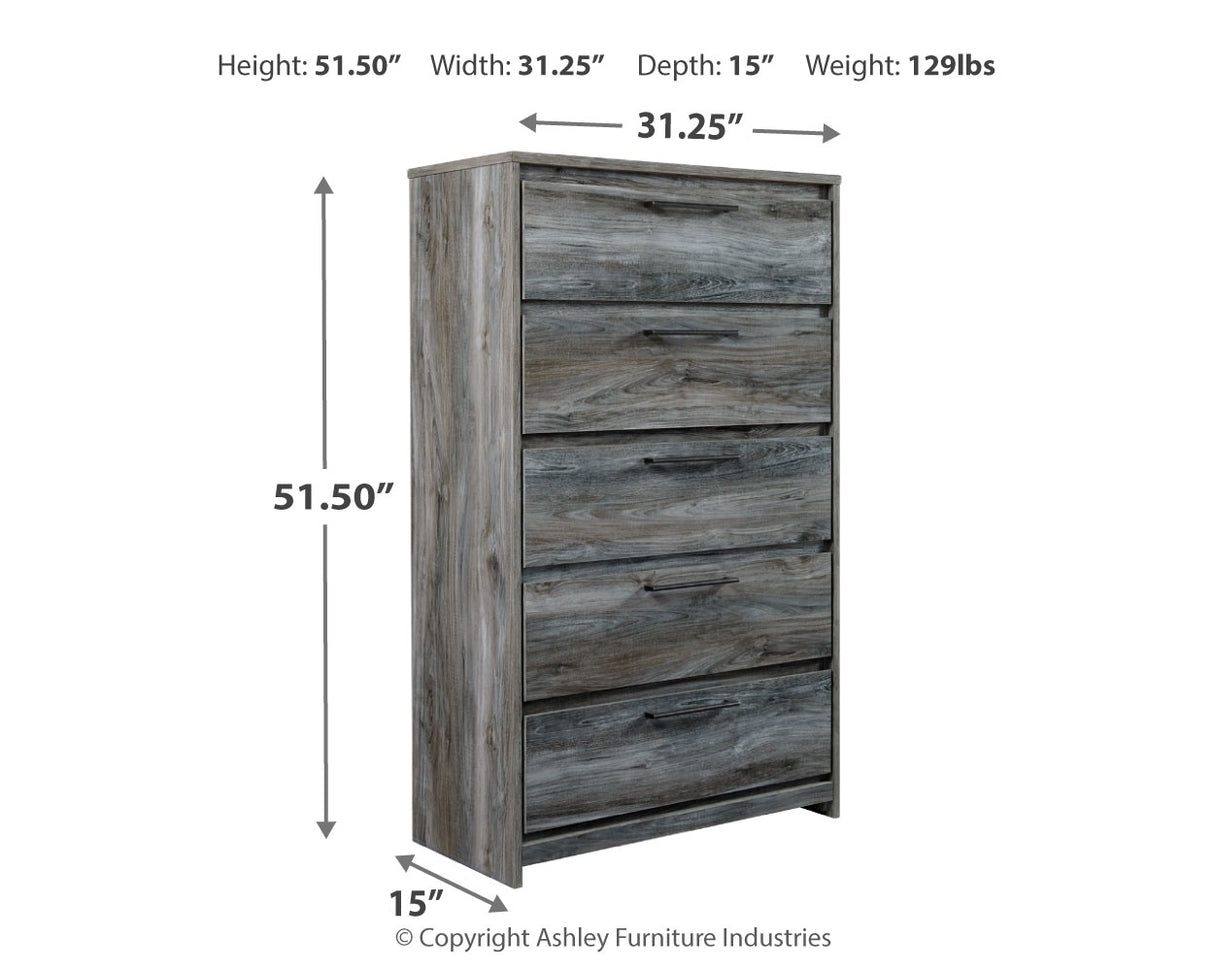 Baystorm King Panel Storage Bed, Dresser, Chest and 2 Nightstands