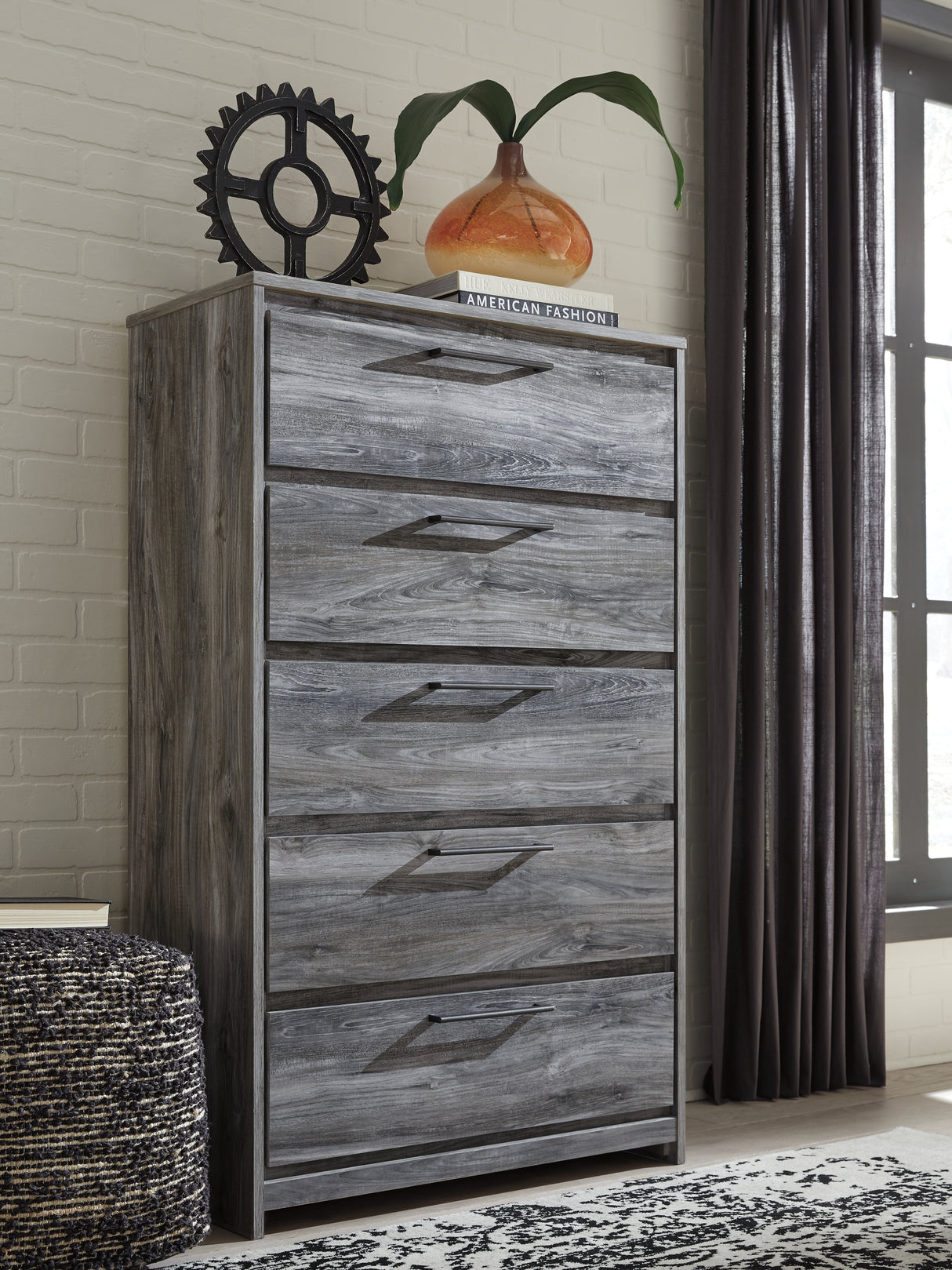 Baystorm King Panel Storage Bed, Dresser, Chest and 2 Nightstands
