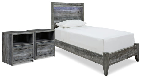 Furniture City Houma - Ashley Furniture - Baystorm Twin Panel Bed and 2 Nightstands - Twin Panel Bed and 2 Nightstands - B221B94
