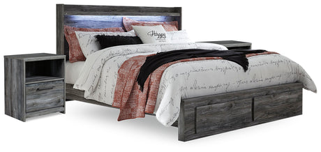 Furniture City Houma - Ashley Furniture - Baystorm King Panel Storage Bed and 2 Nightstands - King Panel Storage Bed and 2 Nightstands - B221B55