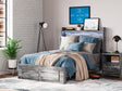 Furniture City Houma - Ashley Furniture - Baystorm Full Panel Bed with 2 Storage Drawers - Full Panel Bed with 2 Storage Drawers / Gray - B221B34