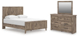 Furniture City Houma - Ashley Furniture - Rusticott Queen Panel Bed, Dresser and Mirror - Queen Panel Bed, Dresser and Mirror - PCB2260B3