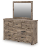 Rusticott Queen Panel Bed, Dresser and Mirror