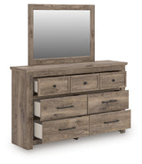 Rusticott Queen Poster Bed, Dresser and Mirror