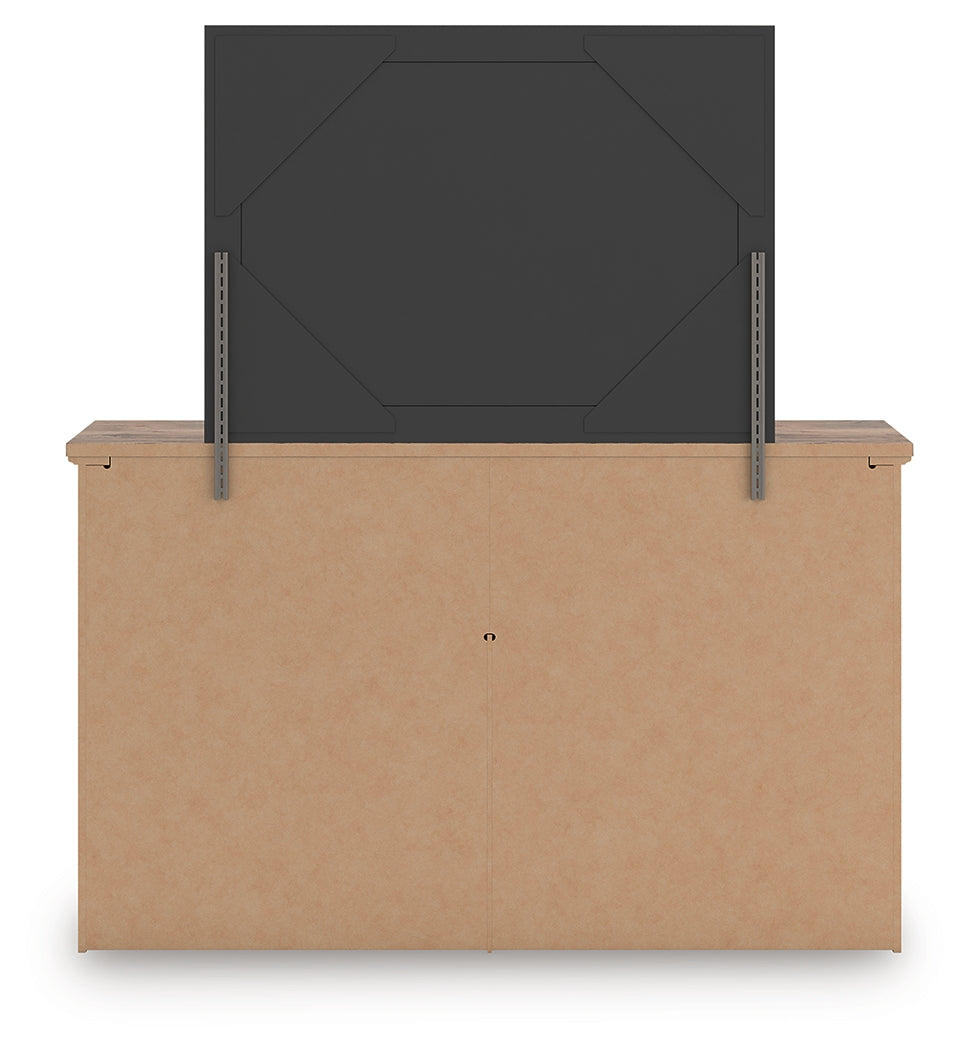 Rusticott King Panel Bed, Dresser, Mirror and Nightstand