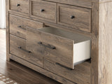Rusticott King Poster Bed, Dresser, Mirror and Nightstand
