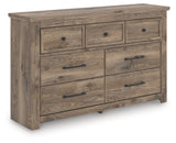 Rusticott Queen Poster Bed, Dresser and Nightstand
