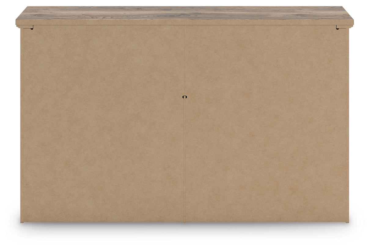 Rusticott Queen Poster Bed, Dresser and Nightstand