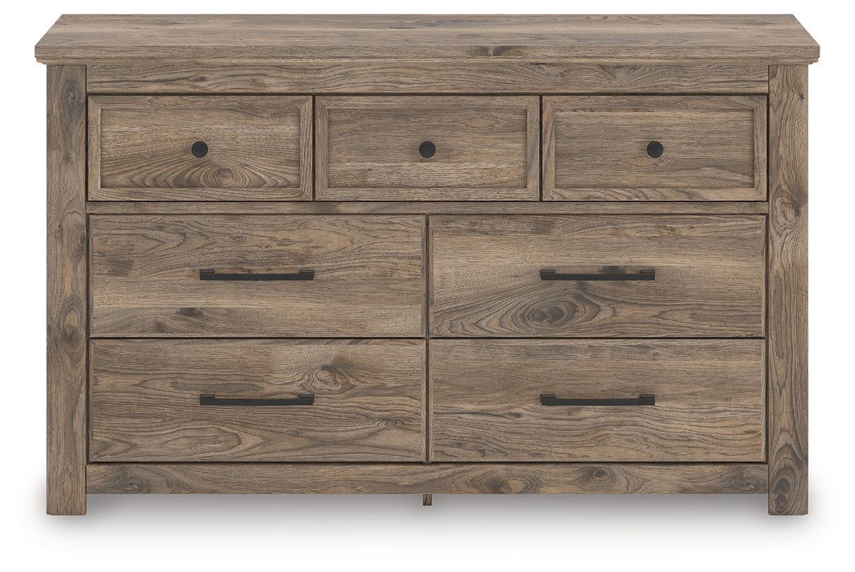 Rusticott Queen Panel Bed, Dresser and Nightstand