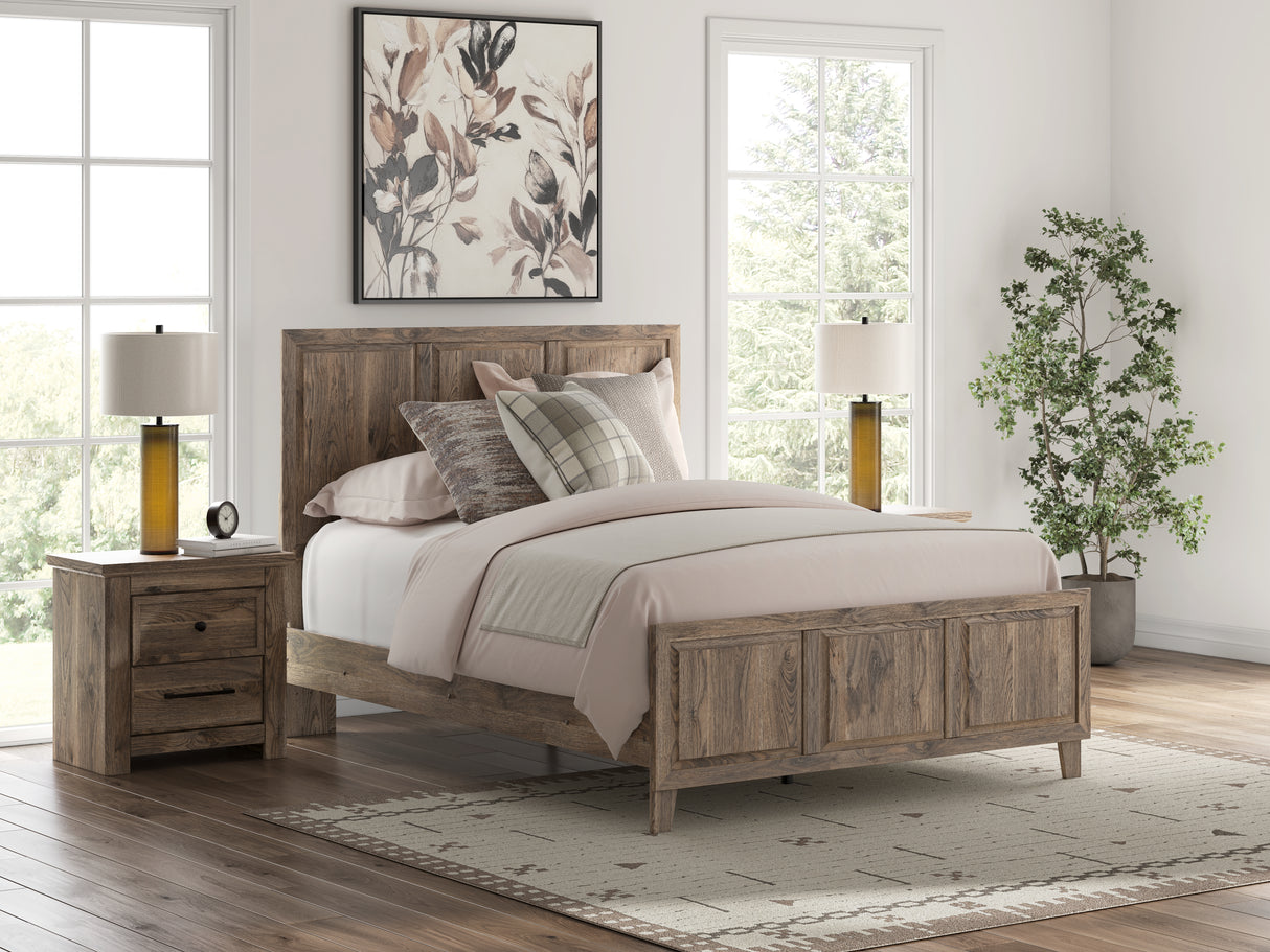 Rusticott Queen Panel Bed, Dresser and Nightstand