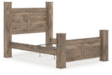 Rusticott Queen Poster Bed, Dresser and Nightstand