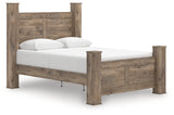 Rusticott Queen Poster Bed, Dresser and Nightstand