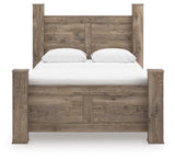 Rusticott Queen Poster Bed, Dresser and Nightstand