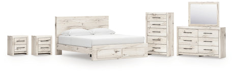 Furniture City Houma - Ashley Furniture - Lawroy King Panel Storage Bed, Dresser, Mirror, Chest and 2 Nightstands - King Panel Storage Bed, Dresser, Mirror, Chest and 2 Nightstands - B2310B45