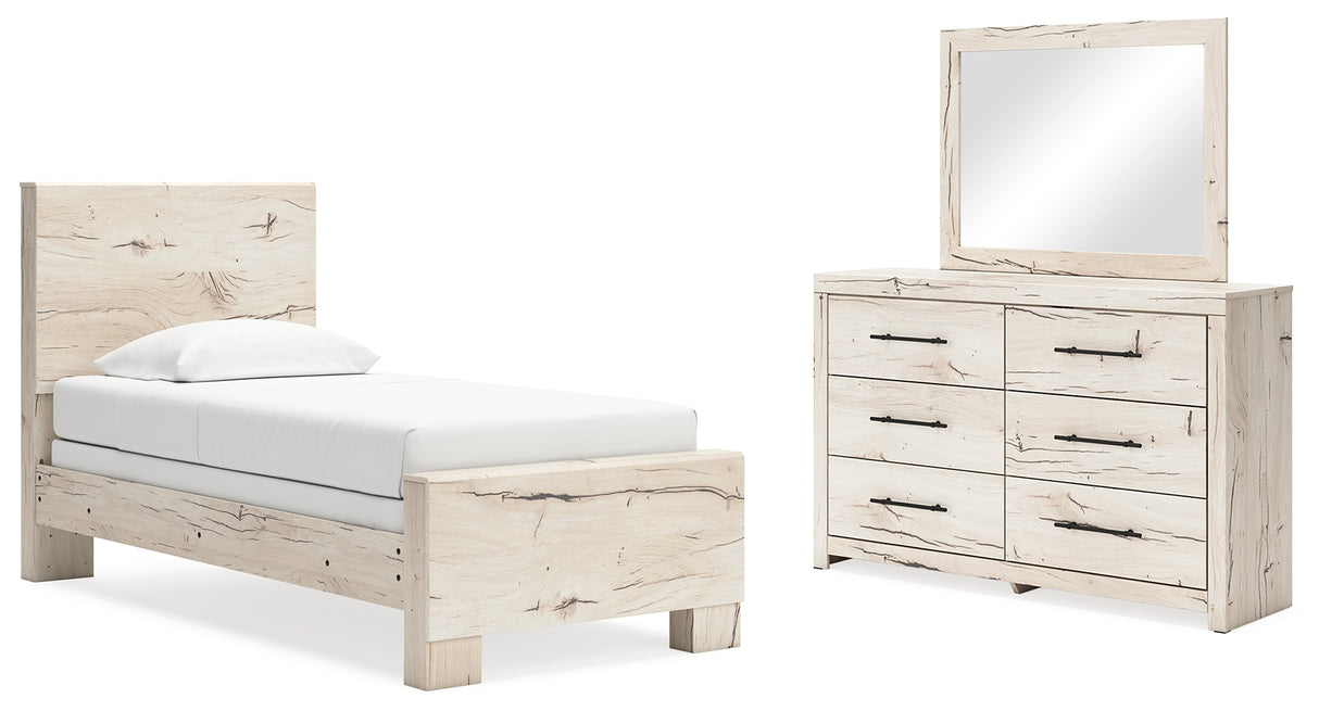 Furniture City Houma - Ashley Furniture - Lawroy Twin Panel Bed, Dresser and Mirror - Twin Panel Bed, Dresser and Mirror - B2310B17