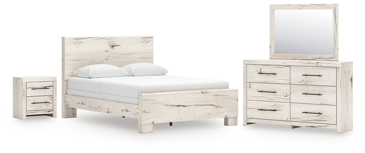 Furniture City Houma - Ashley Furniture - Lawroy Queen Panel Bed - Queen Panel Bed, Dresser, Mirror and Nightstand / Light Natural - B2310B40