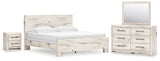 Lawroy King Panel Bed, Dresser, Mirror and Nightstand