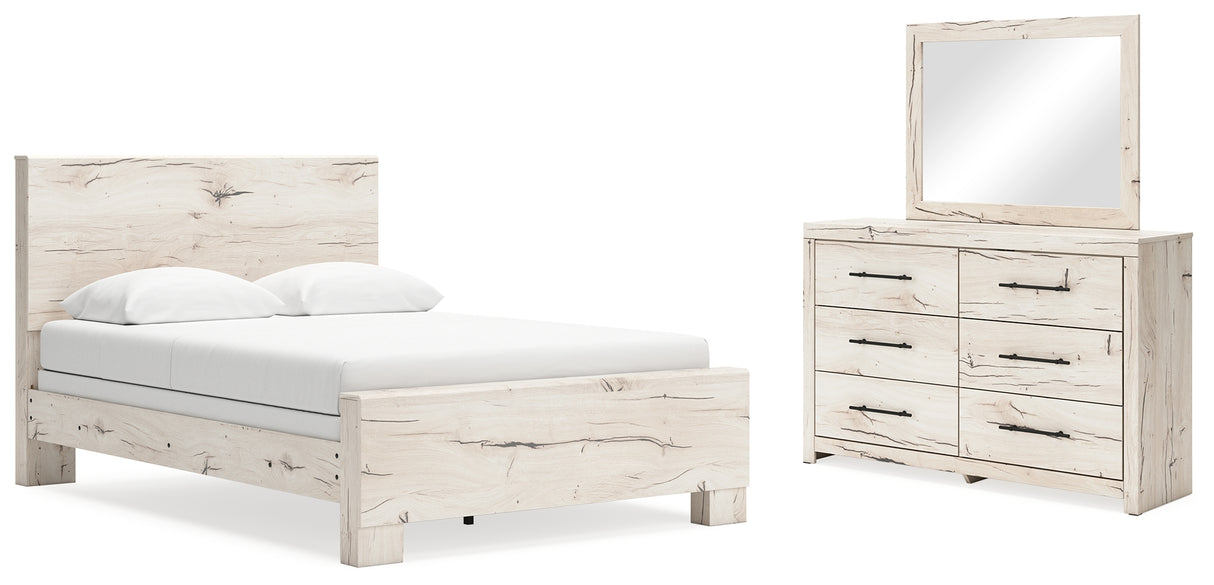 Furniture City Houma - Ashley Furniture - Lawroy Queen Panel Bed - Queen Panel Bed, Dresser and Mirror / Light Natural - B2310B3