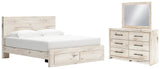 Furniture City Houma - Ashley Furniture - Lawroy King Panel Storage Bed, Dresser and Mirror - King Panel Storage Bed, Dresser and Mirror - B2310B35