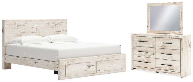 Furniture City Houma - Ashley Furniture - Lawroy King Panel Storage Bed, Dresser and Mirror - King Panel Storage Bed, Dresser and Mirror - B2310B35