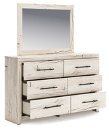 Lawroy Twin Panel Bed with Storage, Dresser and Mirror