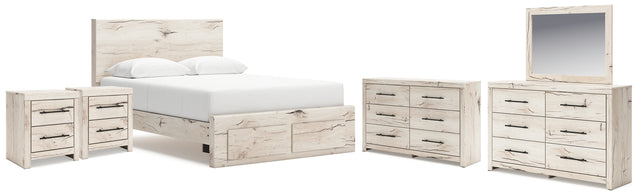 Furniture City Houma - Ashley Furniture - Lawroy Queen Storage Bed, 2 Dressers, Mirror and 2 Nightstands - Queen Storage Bed, 2 Dressers, Mirror and 2 Nightstands - B2310B49