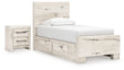 Furniture City Houma - Ashley Furniture - Lawroy Twin Panel Bed with Storage and Nightstand - Twin Panel Bed with Storage and Nightstand - B2310B53